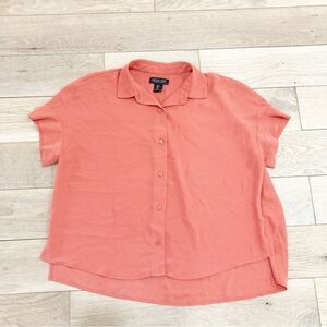 Rachel Zoe Orange Boxy Button Down Blouse